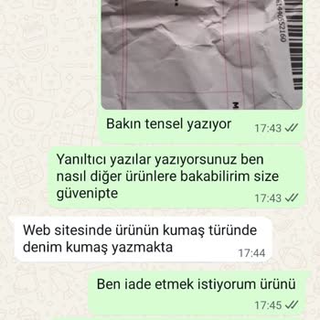 Yanlış Kumaş Ve Defolu Ürün Gönderildi İade Hakkım Engellendi