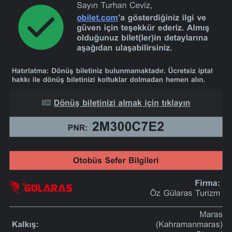 Obilet Üzerinden Aldığım Biletlerle Mağduriyet Yaşadım