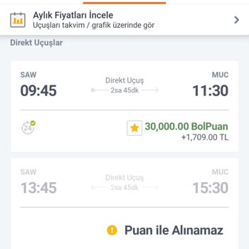 Bol Bol Puanlarım İle Uçuş Alamıyorum, Sistem Ekstra Ücret Talep Ediyor