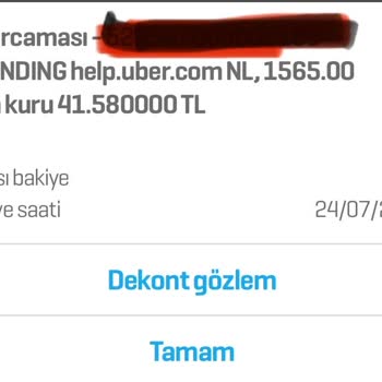 Uber Yolculuğu İptal Edildi Kartımdan Yüksek Tutar Çekildi