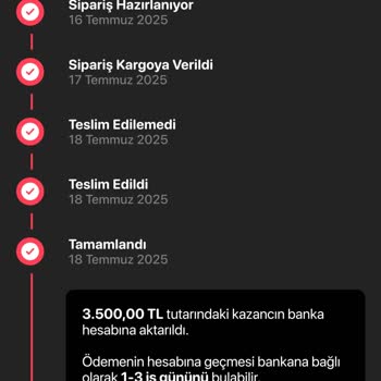 Satışı Onaylanan Ürünün Ücreti Hala Hesabıma Yatmadı!