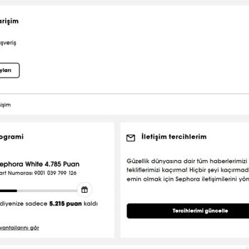 Sephora White Kartıma Alışveriş Puanlarım Yansımadı