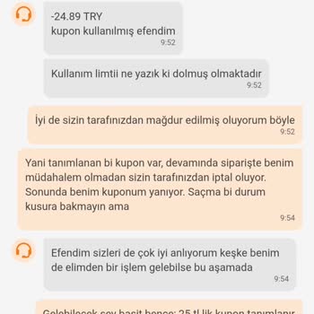 Sipariş İptal Edildi Kuponum İade Edilmedi Müşteri Hizmetleri Çözüm Sunmadı