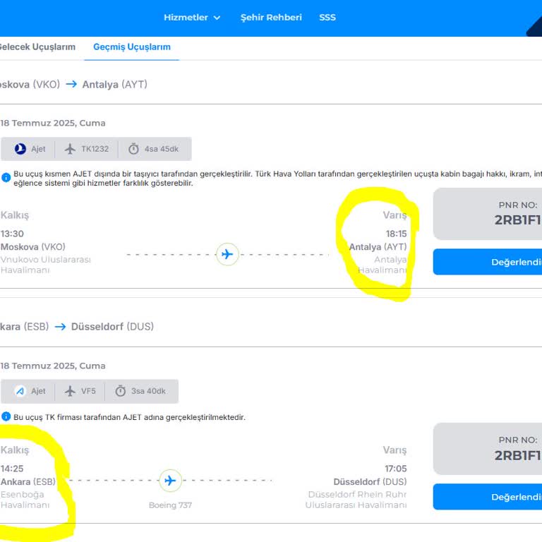 Ajet Ve THY'den Hatalı Aktarma, Çifte Ücret Ve Müşteri Mağduriyeti