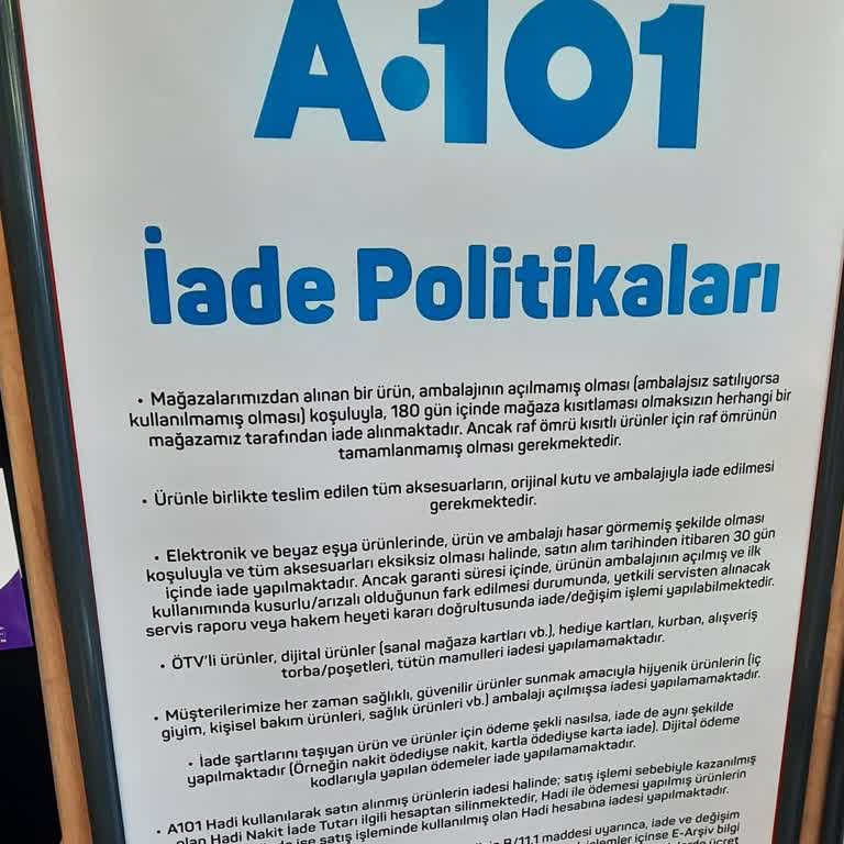 A101'in İade Politikası Uygulanmıyor, Müşteri Mağdur Ediliyor!