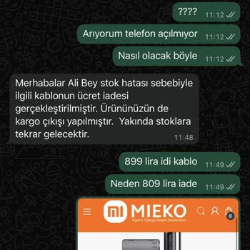 Mieko Türkiye'den Alışverişte Eksik İade Ve İletişimsizlik Mağduriyeti
