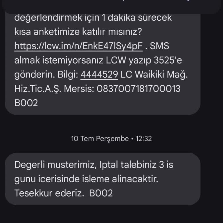 LCW'den SMS İptali Yapılmıyor, Mesajlar Devam Ediyor