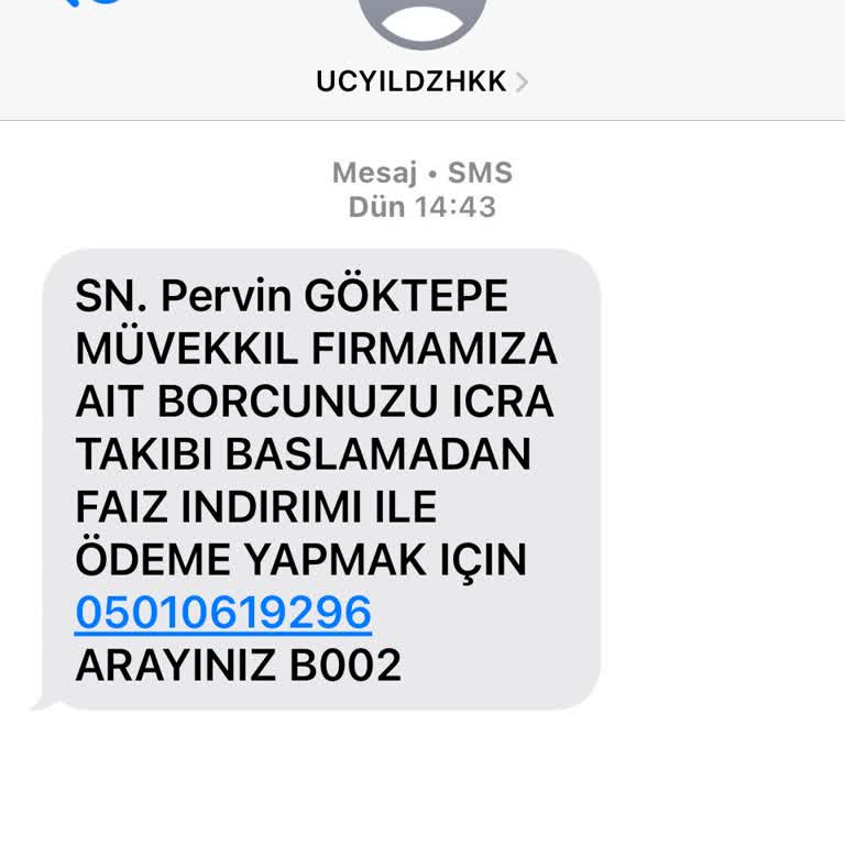 Hukuk Bürosundan İzinsiz Ve Asılsız İcra Mesajı