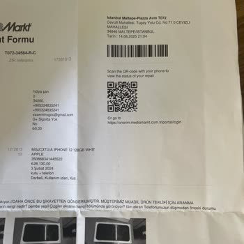 Media Markt'tan Alınan İphone'un Sigortalı Onarımı Gerçekleştirilmiyor