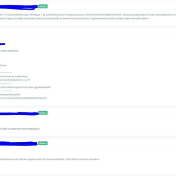 Bir Buçuk Aydır Destek Talebime Yanıt Alamıyorum Hizmet İptali Ve İade İstiyorum