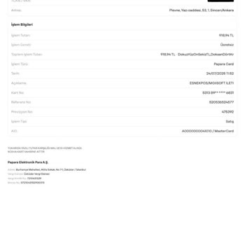 Ödeme Yapılmasına Rağmen Abonelik Başvurusu İptal Edildi