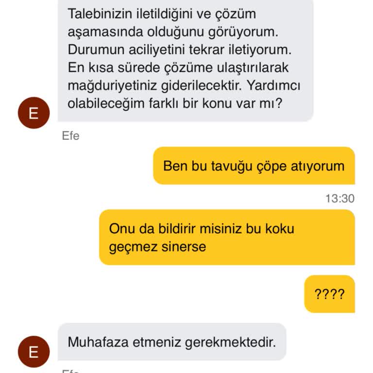 Bozuk Çiğ Tavuk Ve Geciken İade Süreci
