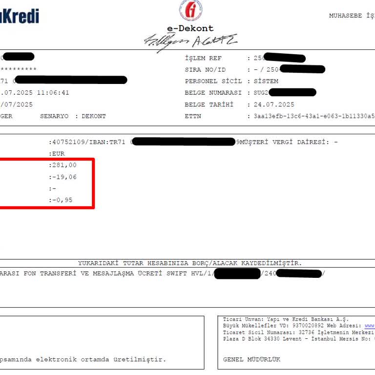 SWIFT İle Gönderilen Paradan Yapılan Yüksek Kesintilerin Açıklanamaması