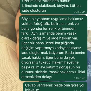 Yanlış Renk Gönderimi Ve Değişim İçin Ek Ücret Talebi