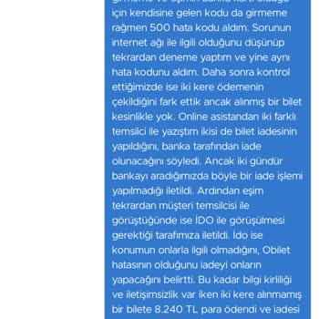 Obilette İki Kez Çekilen Ödeme İçin Bilet Verilmedi İade Yapılmıyor