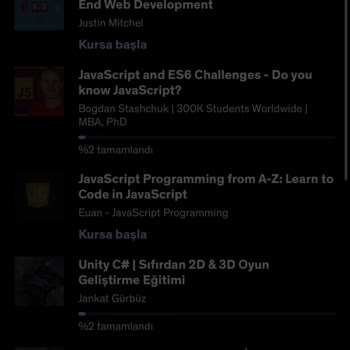 Udemy'den İndirilen Videolar Hesaptan Çıkış Sonrası Görünmüyor