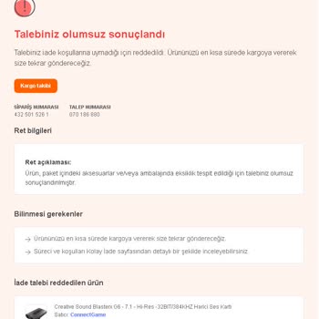 Haksız İade Reddi Ve Yanlış Değerlendirme Nedeniyle Mağduriyet