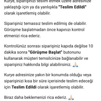 Teslim Edilmeyen Sipariş Teslim Edildi Görünüyor İade Yapılmıyor