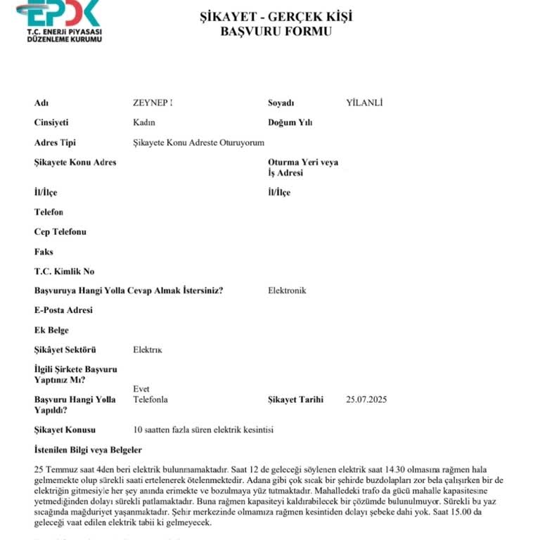 Adana Sıcağında Sürekli Elektrik Kesintisi Mağduriyeti