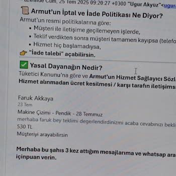 Armut Sitesinde Karşılıksız Ödeme Ve İletişim Sorunu