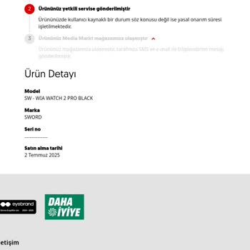 Media Markt'ten Alınan Akıllı Saatin İade Ve Teslimat Sürecinde Yaşanan Sorunlar