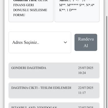 Kuryenet Nedeniyle GetirFinans Kartım Teslim Edilmiyor