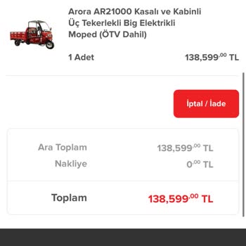 Şarjlı Motorun İadesi Yapılmadı, Param Hala Yatırılmadı