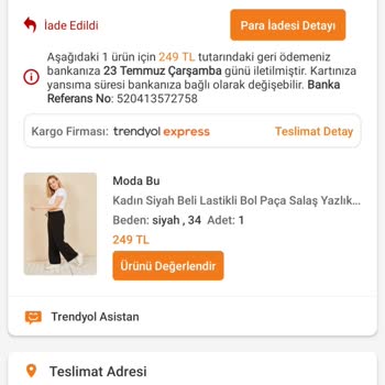 Yanlış İade Tutarı Ve Beden Sorunu Müşteri Hizmetleri Ulaşılmıyor