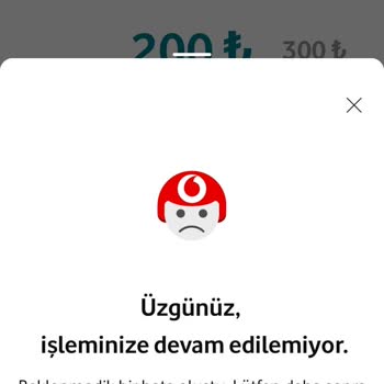Vodafone Yanımda Uygulamasında TL Yükleme Sorunu Ve Sürekli Hata Mesajı