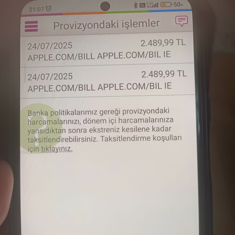 Onaysız Apple.com Harcaması: Enpara Kredi Kartımdan Bilgim Dışında Para Çekildi