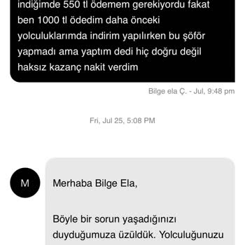 Yolculukta Yanlış Güzergah Ve İndirim Uygulanmadı Hesap Kilitlendi