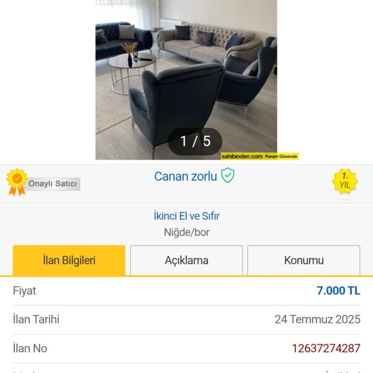Koltuk Takımı Alımında İade Ve Para İadesi Sorunu