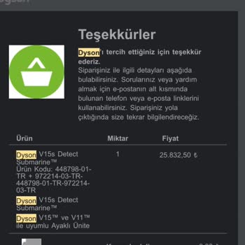 Dyson Süpürge Kısa Sürede Arızalandı Müşteri Hizmetleri Çözüm Sunmuyor
