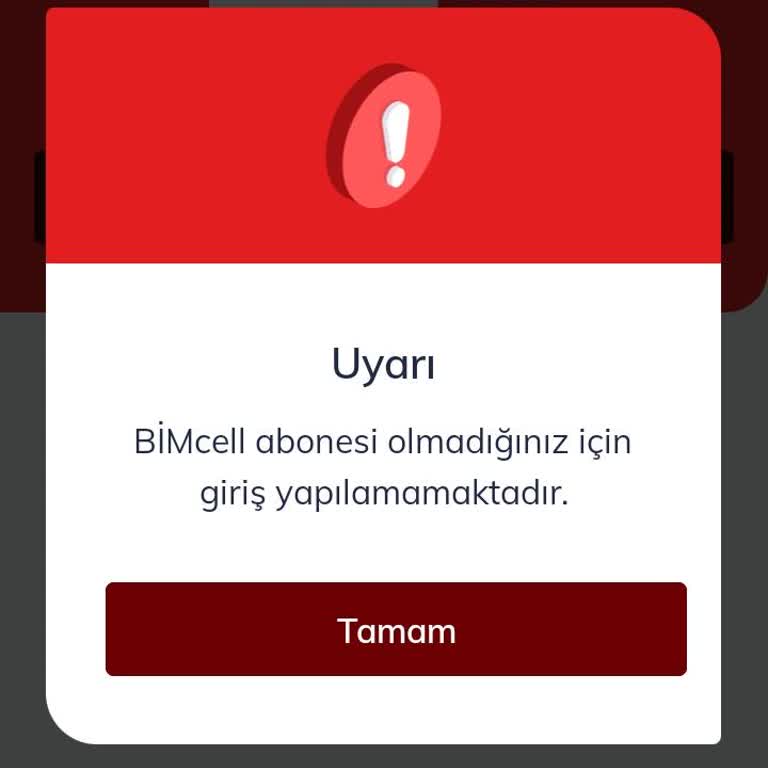 Bimcell Uygulamasına Giriş Sorunu Ve Abonelik Uyarısı