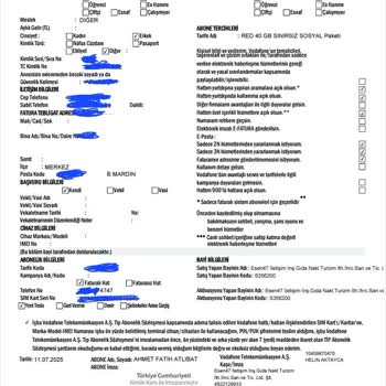 Sıfır Diye Verilen Hattın Daha Önce Kullanılmış Çıkması Ve Sözleşmesiz İşlem Yapılması