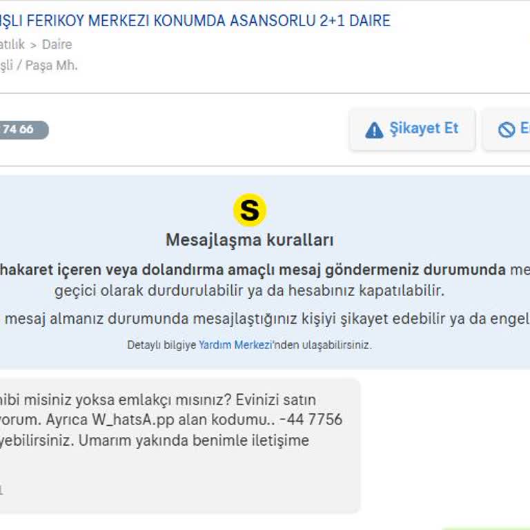 Sahibinden.com İlanımdan Sonra Şüpheli Yurt Dışı Numaradan Endişe Verici Mesajlar Aldım