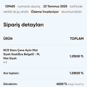 Ödeme Yapılan Kask Siparişi Gönderilmedi, Firma İletişimi Kesti