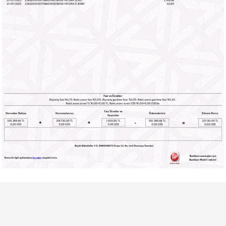 Bilgim Dışında Kesilen Kart Aidatının İadesini Talep Ediyorum