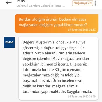 Sipariş Sonrası Değişim Kuralı Değişti Mağazadan Beden Değişimi Yapılamadı