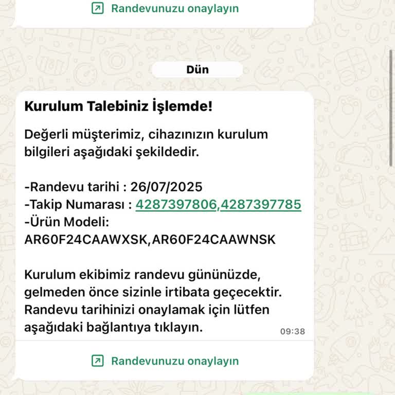 Sipariş Teslimatı Ve Kurulum Randevusu Sorunu