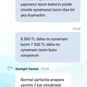 Starlight Bahis Sitesinde Para Çekme Sorunu