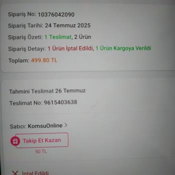 Trendyol'da Kargo Bedavası İçin Aldığım Ürün Keyfi Olarak İptal Edildi