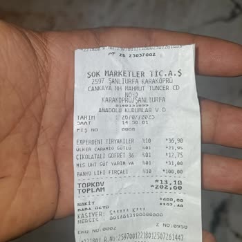 Şok Market'te Eksik Para Üstü Sorunu Yaşadım