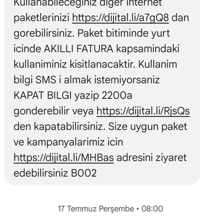 Onayım Olmadan Ek İnternet Paketleri Yüklendi, Faturadan Sorumlu Tutuluyorum