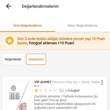 Vip Ahmet Premium Mop Seti İlk Kullanımda Kırıldı, Satıcıdan Dönüş Alamadım
