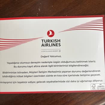 THY Uçakta Yemeğin İçinden Çıkan Etiket Ve İki Ay Süren İlgisizlik