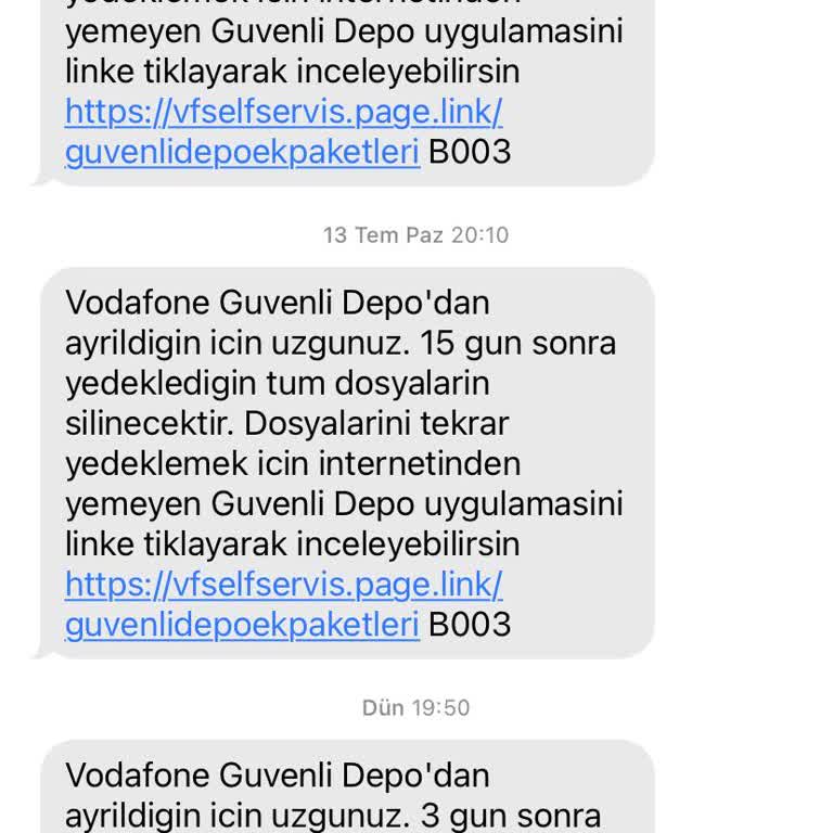 Vodafone Güvenli Depo Verilerimin Silinmesi Ve Destek Eksikliği