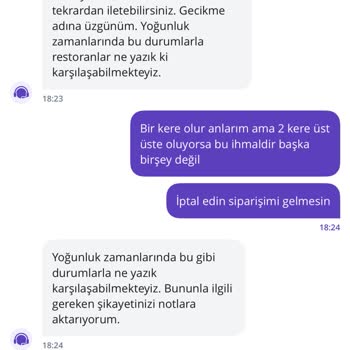 Getir Üzerinden Verilen Pizza Siparişinin Gecikmesi Ve İptal Sorunu