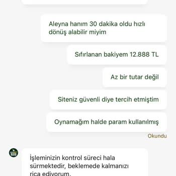 Hesabımdaki Bakiyenin İzinsiz Canlı Casino Oyununda Sıfırlanması Mağduriyetim