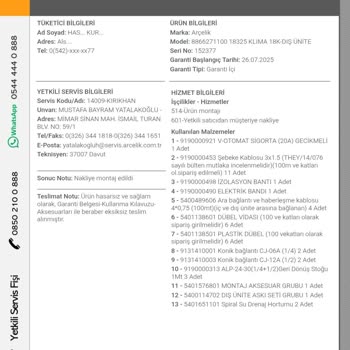 Arçelik Klima Montajında Eksik Ve Yetersiz Hizmet